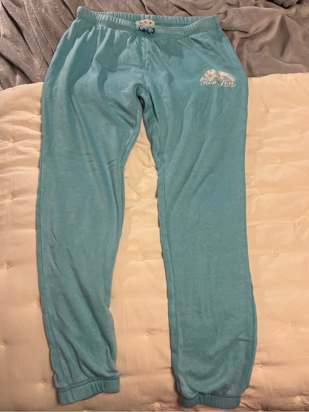 Ron Jon Light Aqua Terry Drawstring Sweatpants